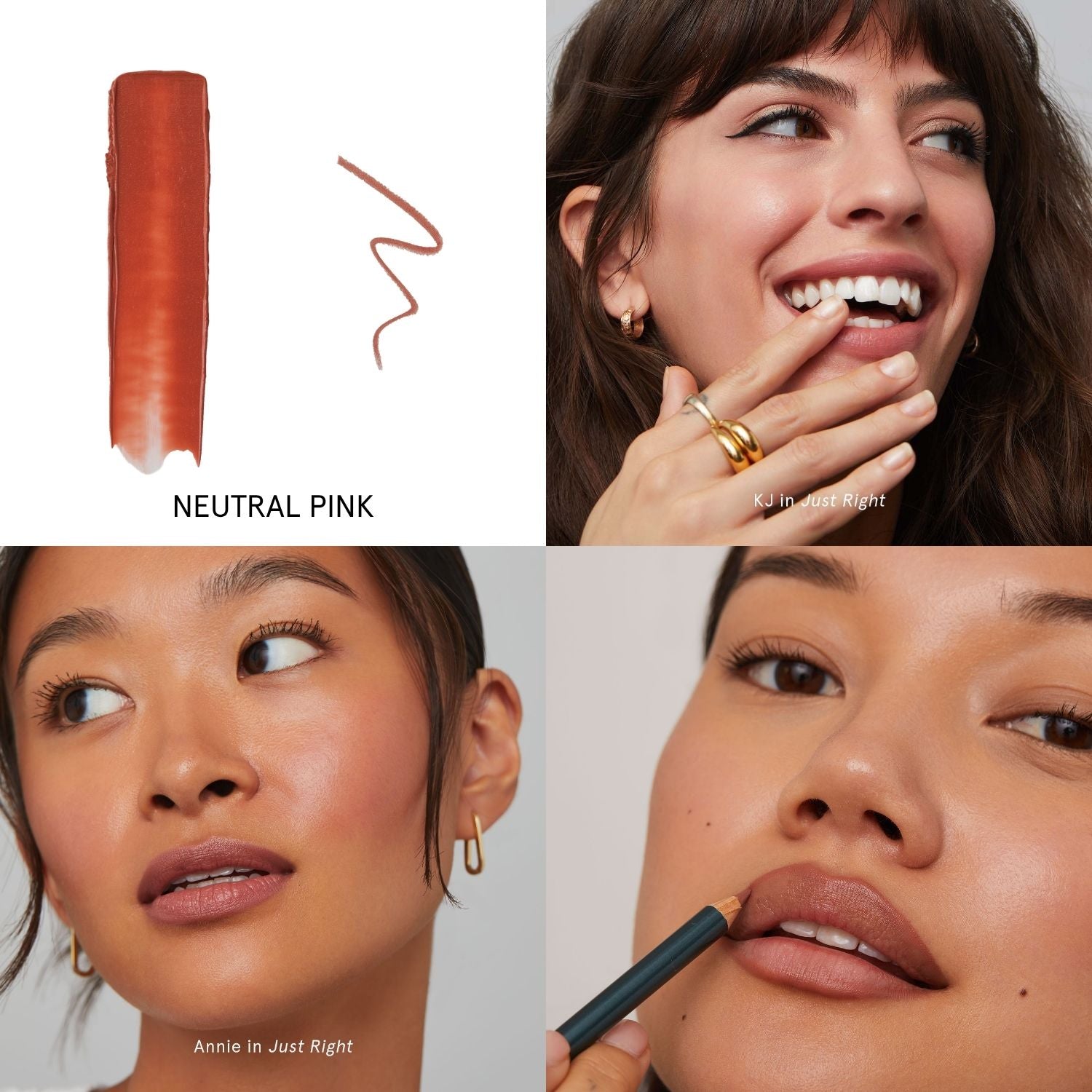 neutral pink lip combo