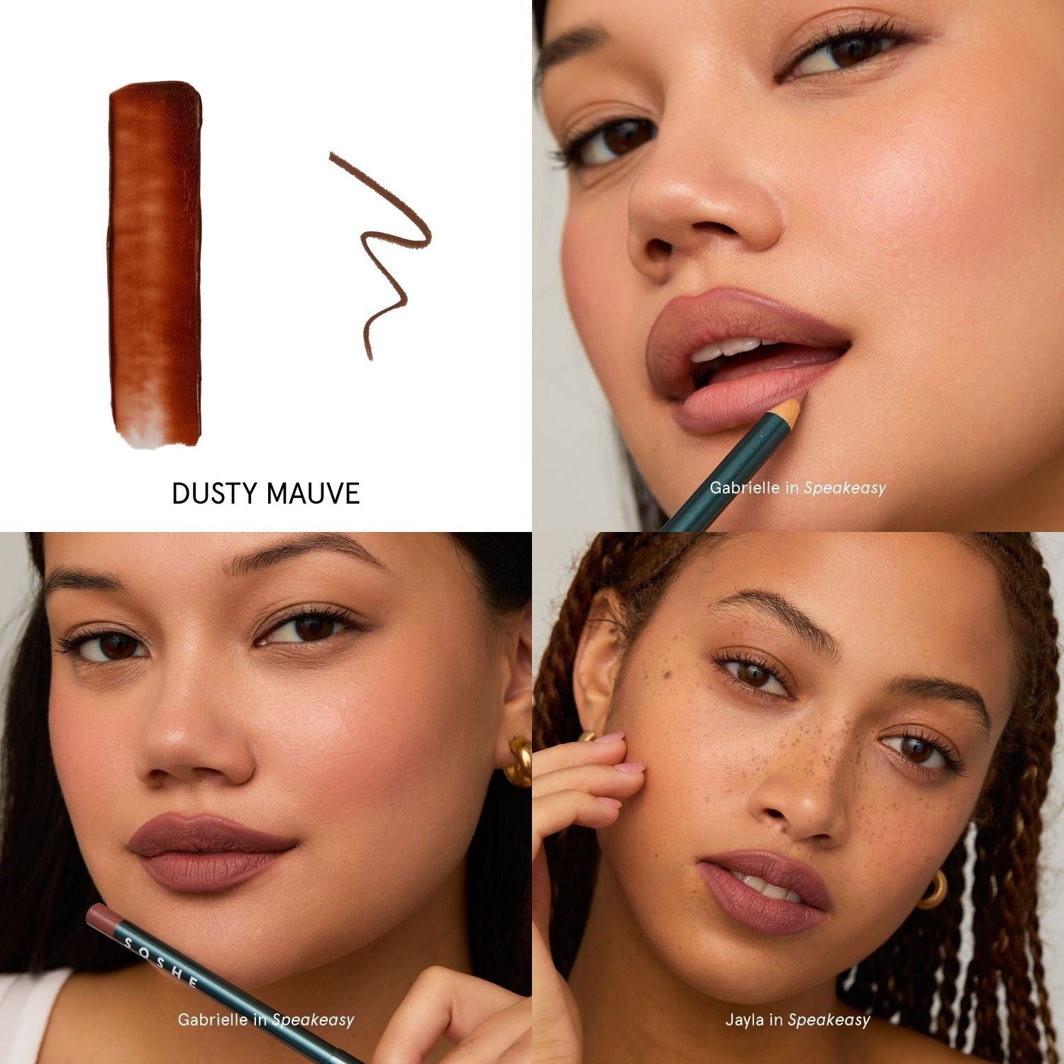 dusty mauve lip combo